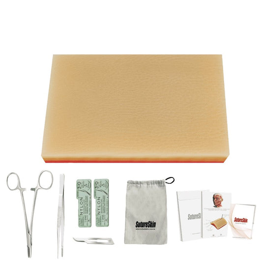 Kit sutura SutureSkin Plus - SutureSkin simulador de sutura com pele sintetica