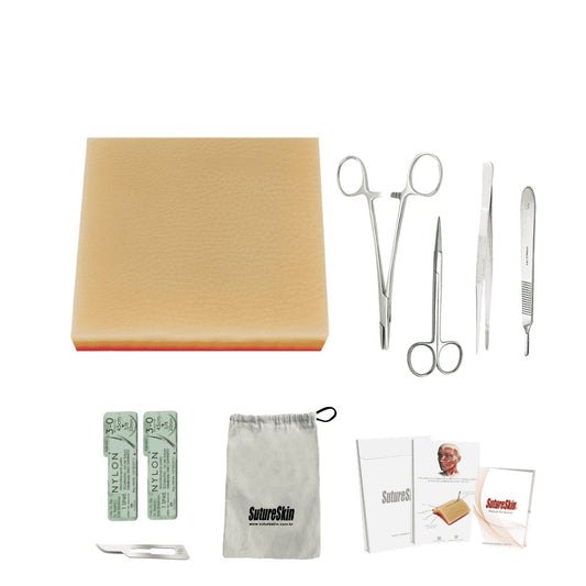 Kit sutura SutureSkin PRO Classic - simulador de sutura com pele sintetica